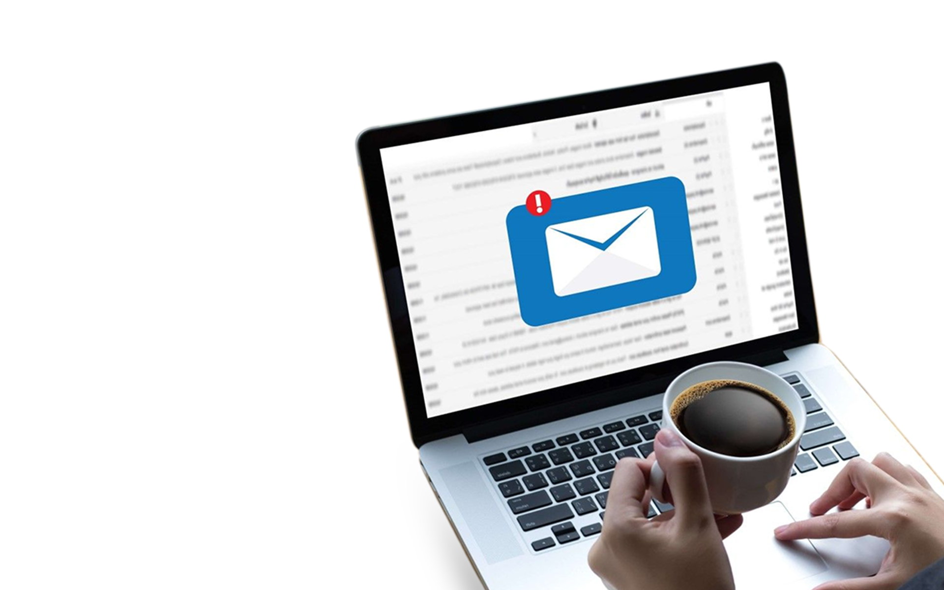 Laptop with email icon